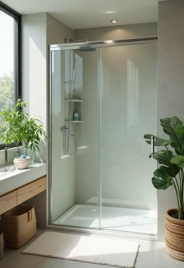 27 Bathroom Decor Ideas Featuring Glass Shower Doors for a Modern Touch - 27. Eco-Friendly Choices