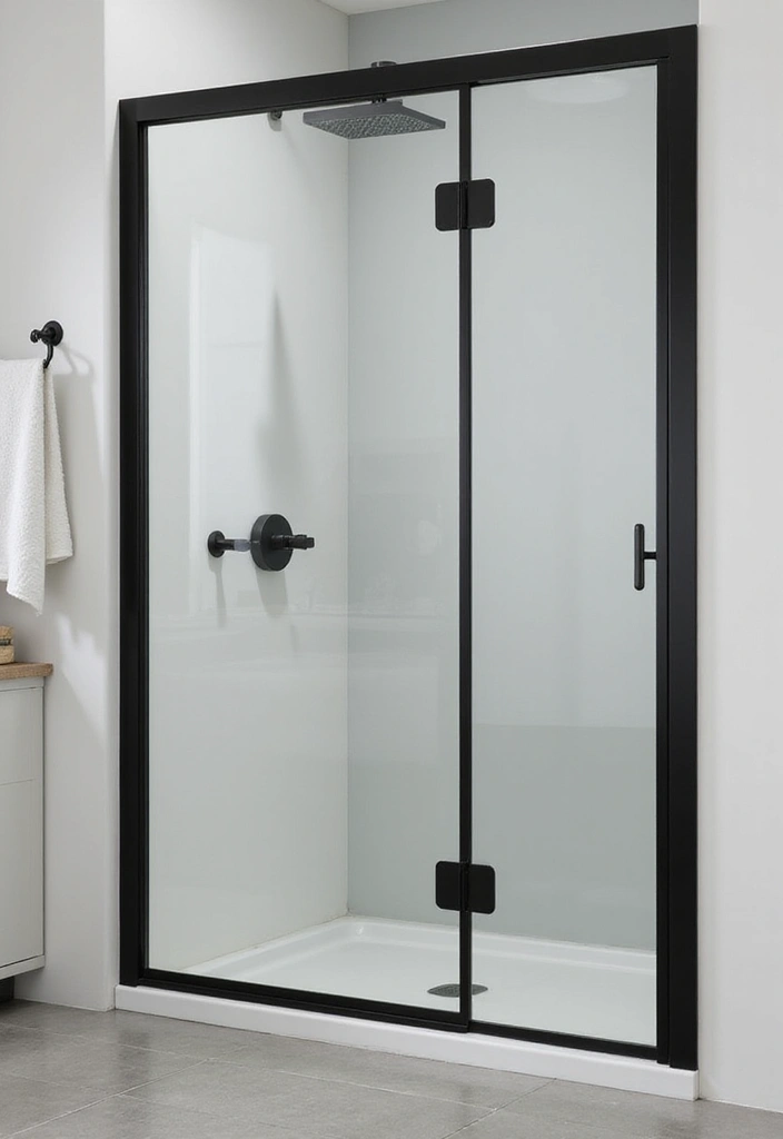 27 Bathroom Decor Ideas Featuring Glass Shower Doors for a Modern Touch - 3. Bold Black Frames
