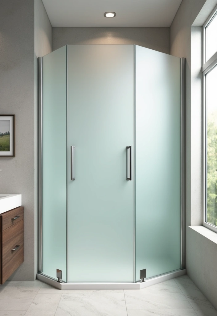 27 Bathroom Decor Ideas Featuring Glass Shower Doors for a Modern Touch - 4. Frosted Glass Privacy
