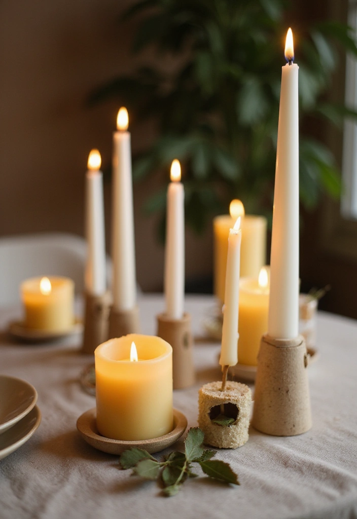 27 Dining Table Decor Ideas for Glass Tops and Open Spaces 30 27 Dining Table Decor Ideas for Glass Tops and Open Spaces - 10. Sustainable Candles and Holders