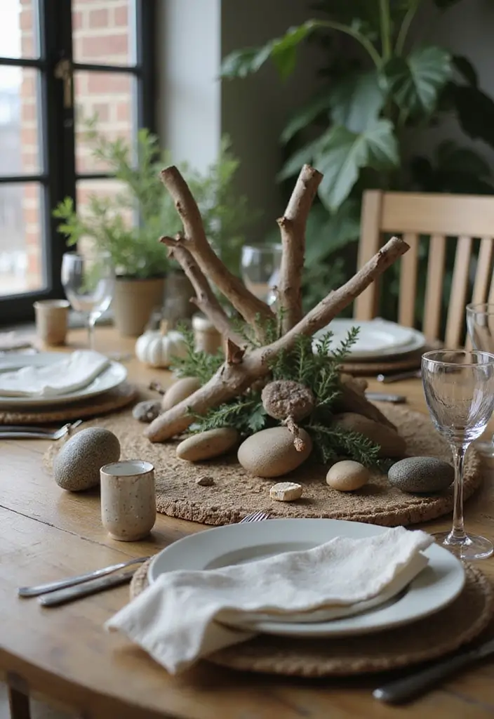 27 Dining Table Decor Ideas for Glass Tops and Open Spaces 36 27 Dining Table Decor Ideas for Glass Tops and Open Spaces - 14. Nature-Inspired Table Settings