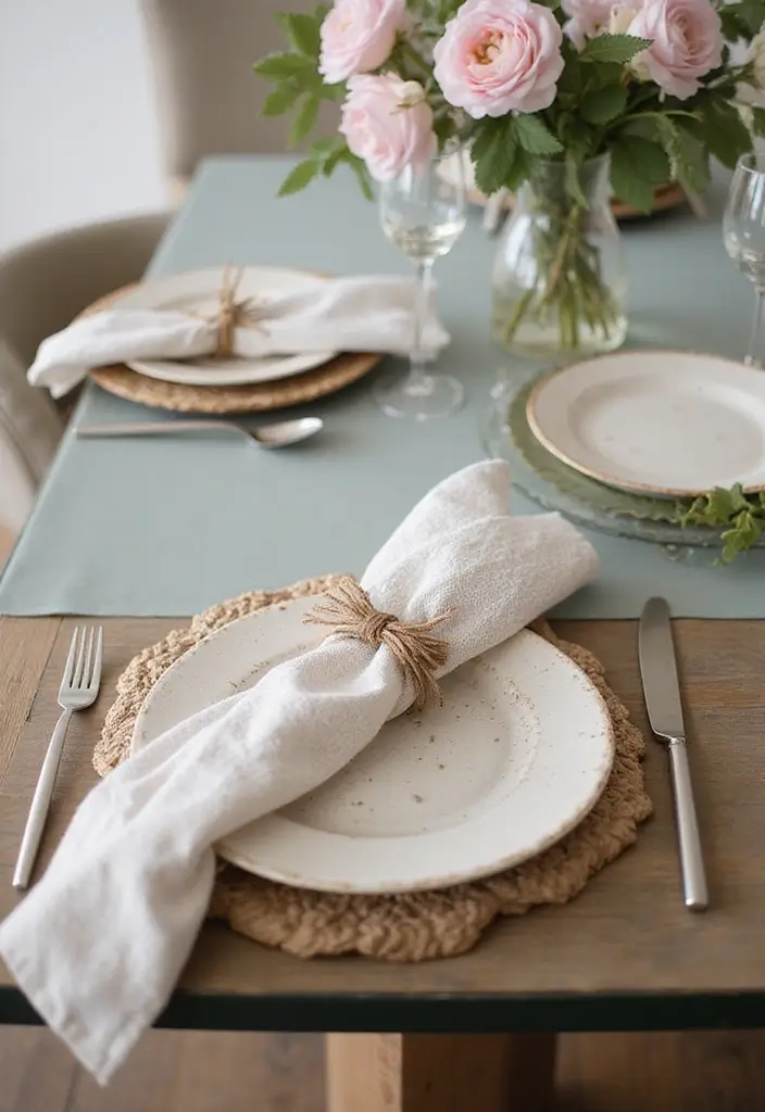 27 Dining Table Decor Ideas for Glass Tops and Open Spaces 29 27 Dining Table Decor Ideas for Glass Tops and Open Spaces - 9. Eco-Friendly Table Linens