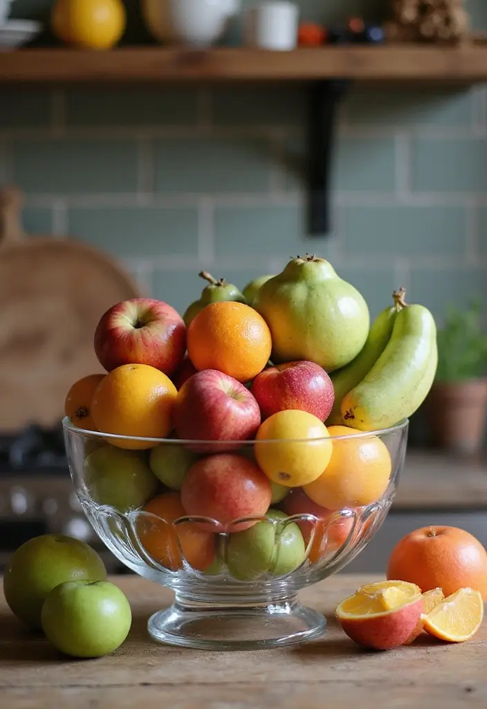 27 Glass Bowl Decor Ideas for Every Corner of Your Home 1 27 Glass Bowl Decor Ideas for Every Corner of Your Home - 1. Vibrant Fruit Display