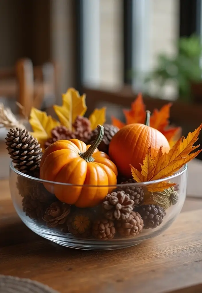 27 Glass Bowl Decor Ideas for Every Corner of Your Home 23 27 Glass Bowl Decor Ideas for Every Corner of Your Home - 13. Seasonal Natural Elements