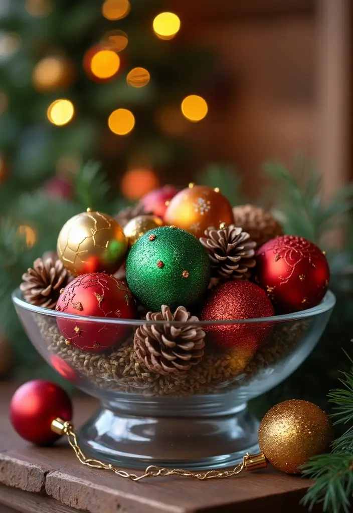 27 Glass Bowl Decor Ideas for Every Corner of Your Home 6 27 Glass Bowl Decor Ideas for Every Corner of Your Home - 4. Festive Holiday Decor