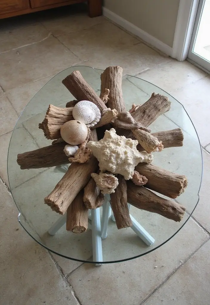 27 Glass Coffee Table Decor Ideas for a Sleek and Inviting Look 84 27 Glass Coffee Table Decor Ideas for a Sleek and Inviting Look - 24. Incorporating Natural Elements