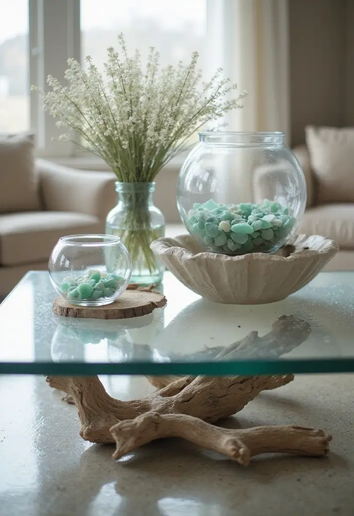 27 Glass Coffee Table Decor Ideas for a Sleek and Inviting Look 94 27 Glass Coffee Table Decor Ideas for a Sleek and Inviting Look - 26. Themed Decor