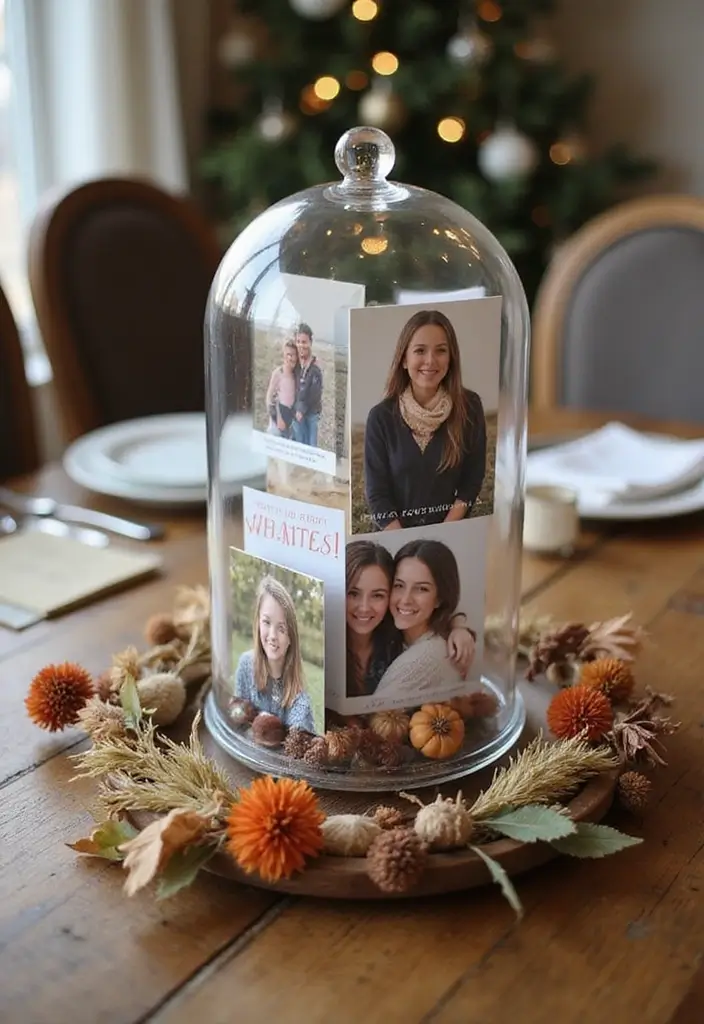 27 Glass Dome Christmas Decor Ideas for Magical Displays 31 27 Glass Dome Christmas Decor Ideas for Magical Displays - 13. Personalized Family Memories