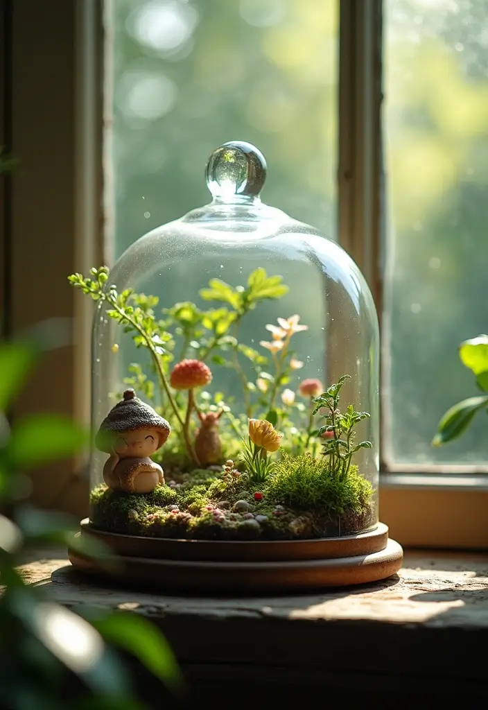 27 Glass Dome Christmas Decor Ideas for Magical Displays 53 27 Glass Dome Christmas Decor Ideas for Magical Displays - 21. Fairy Garden in a Dome