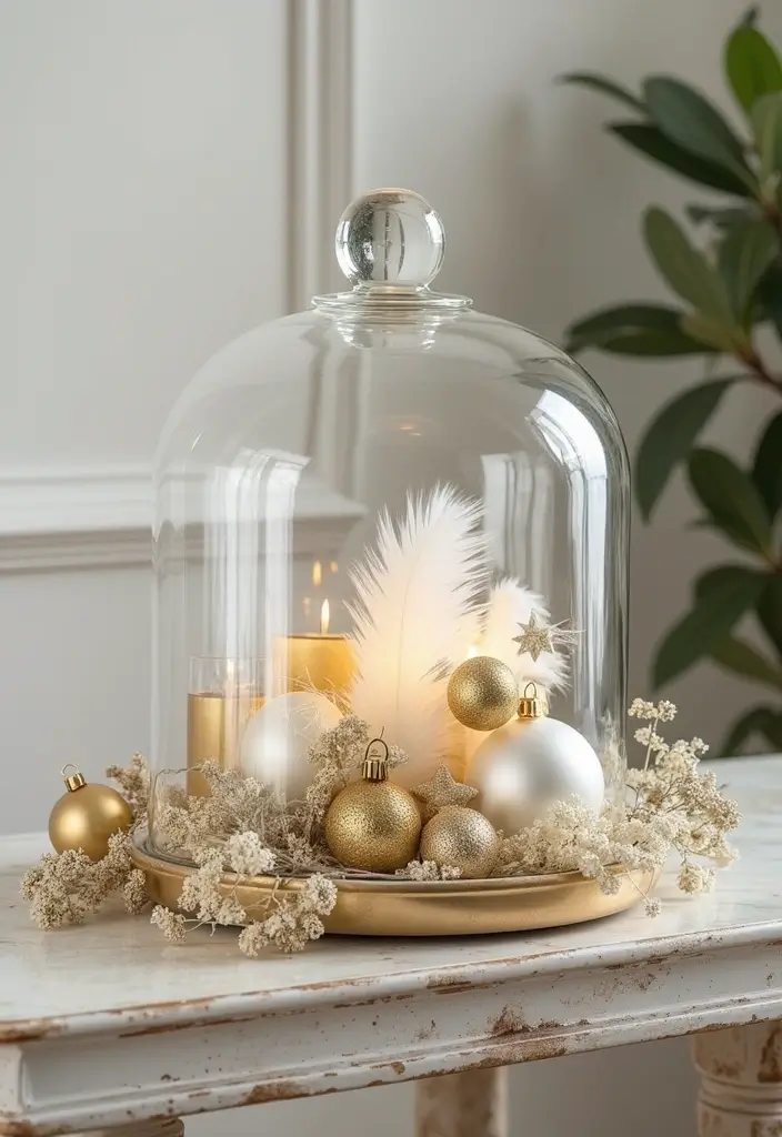 27 Glass Dome Christmas Decor Ideas for Magical Displays 8 27 Glass Dome Christmas Decor Ideas for Magical Displays - 6. Themed Holiday Arrangements