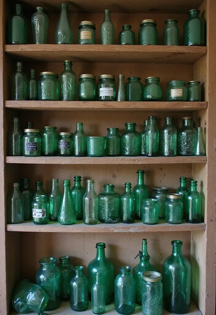 27 Green Glass Home Decor Ideas for Calming Interiors 28 27 Green Glass Home Decor Ideas for Calming Interiors - 10. Vintage Green Glass Finds