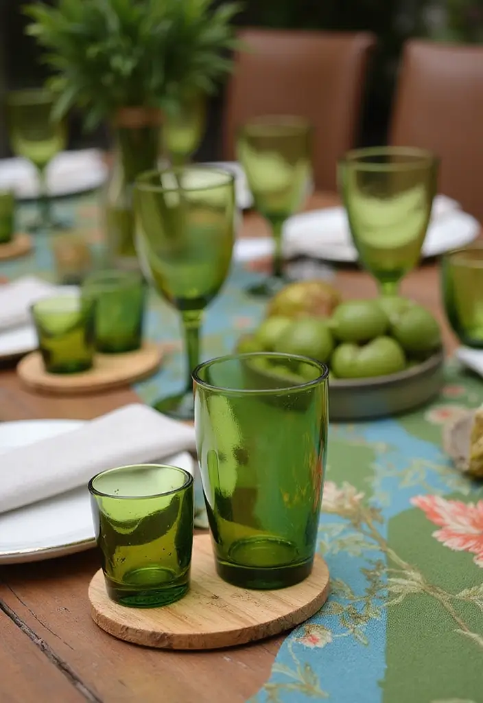 27 Green Glass Home Decor Ideas for Calming Interiors 2 27 Green Glass Home Decor Ideas for Calming Interiors - 2. Eco-Friendly Drinkware