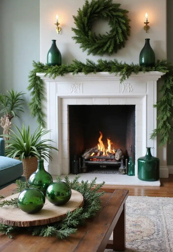 27 Green Glass Home Decor Ideas for Calming Interiors 64 27 Green Glass Home Decor Ideas for Calming Interiors - 22. Green Glass Seasonal Decor