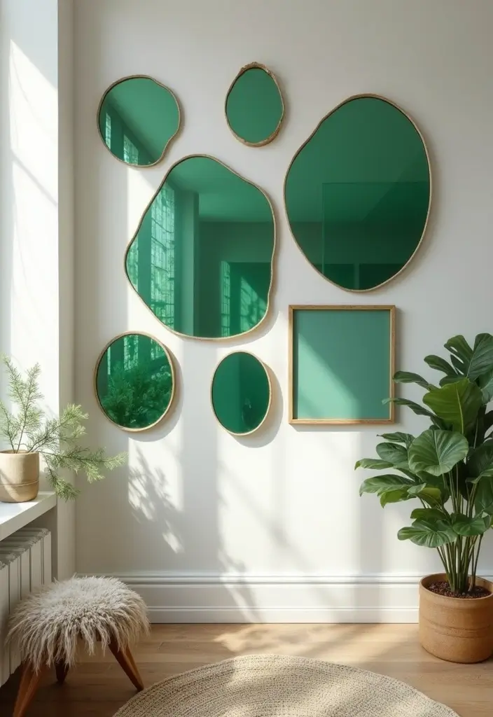 27 Green Glass Home Decor Ideas for Calming Interiors 65 27 Green Glass Home Decor Ideas for Calming Interiors - 23. Green Glass Wall Decor