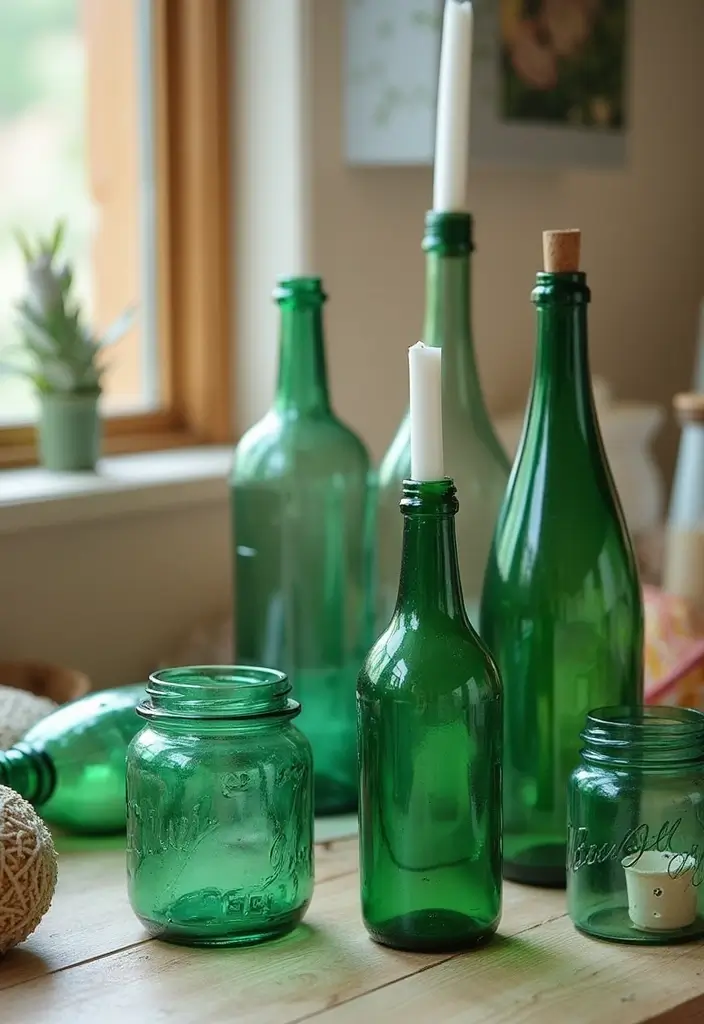 27 Green Glass Home Decor Ideas for Calming Interiors 70 27 Green Glass Home Decor Ideas for Calming Interiors - 26. DIY Green Glass Projects