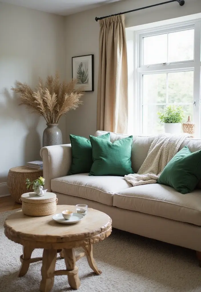 27 Green Glass Home Decor Ideas for Calming Interiors 71 27 Green Glass Home Decor Ideas for Calming Interiors - 27. Green Glass Accent Pillows