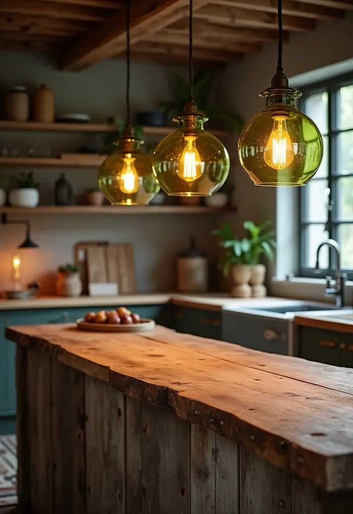 27 Green Glass Home Decor Ideas for Calming Interiors 3 27 Green Glass Home Decor Ideas for Calming Interiors - 3. Pendant Lights with Green Glass Shades