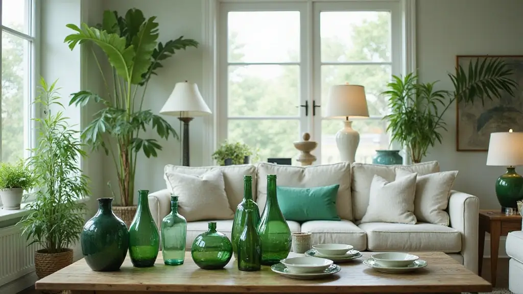 27 Green Glass Home Decor Ideas for Calming Interiors