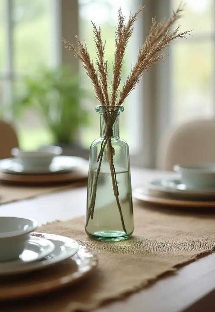 27 Long Glass Vase Decor Ideas for Tables, Shelves and Corners 49 27 Long Glass Vase Decor Ideas for Tables, Shelves and Corners - 11. Textured Fabric Accents