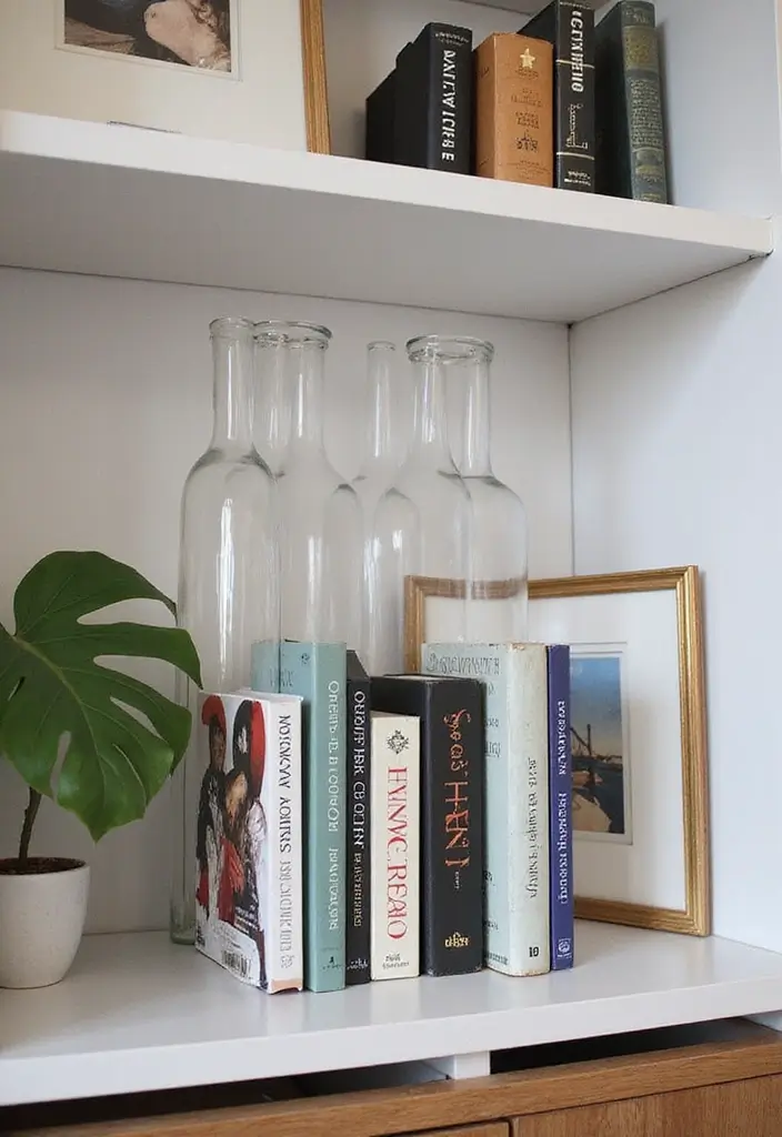 27 Long Glass Vase Decor Ideas for Tables, Shelves and Corners 52 27 Long Glass Vase Decor Ideas for Tables, Shelves and Corners - 14. Minimalist Bookends
