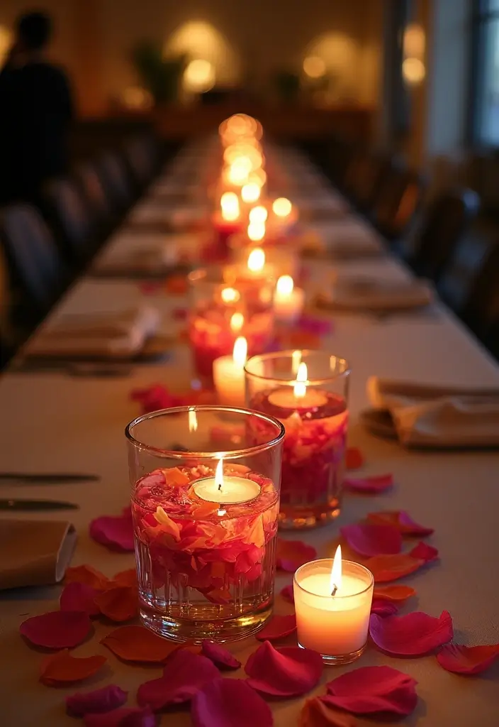 27 Long Glass Vase Decor Ideas for Tables, Shelves and Corners 57 27 Long Glass Vase Decor Ideas for Tables, Shelves and Corners - 15. Floating Candles
