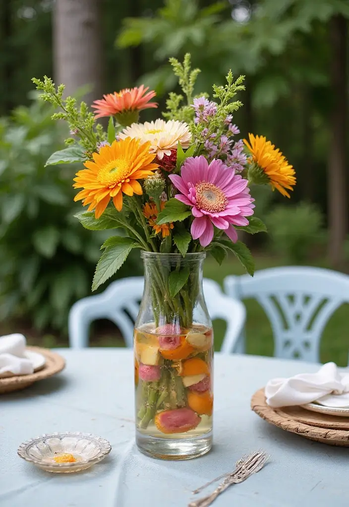 27 Long Glass Vase Decor Ideas for Tables, Shelves and Corners 86 27 Long Glass Vase Decor Ideas for Tables, Shelves and Corners - 24. Floating Flower Bouquet