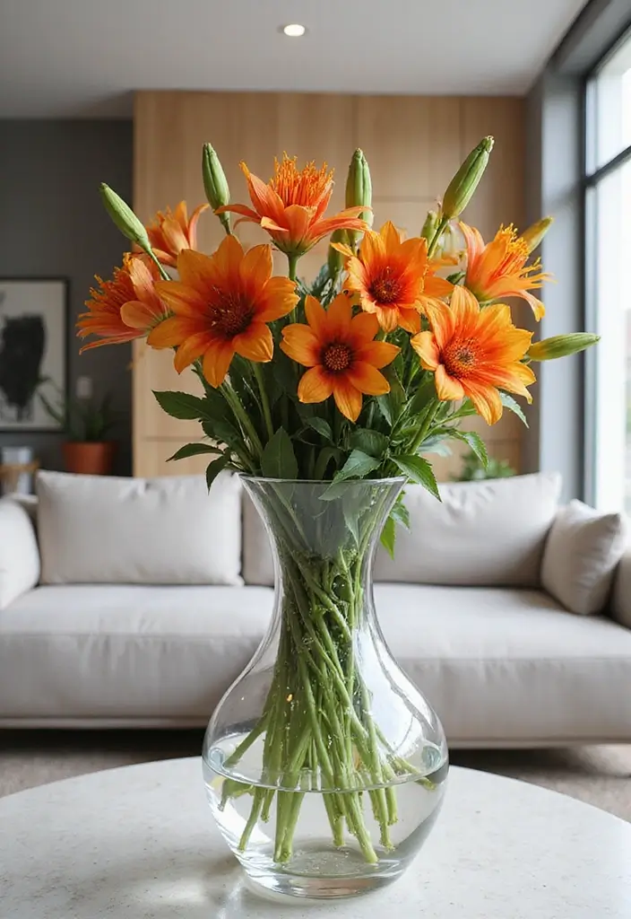 27 Long Glass Vase Decor Ideas for Tables, Shelves and Corners 87 27 Long Glass Vase Decor Ideas for Tables, Shelves and Corners - 25. Statement Piece with Curved Vases