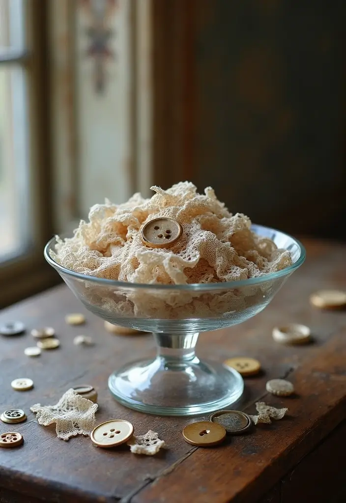 27 Shallow Glass Bowl Decor Ideas for Simple Table Styling 33 27 Shallow Glass Bowl Decor Ideas for Simple Table Styling - 13. Vintage Treasure Trove