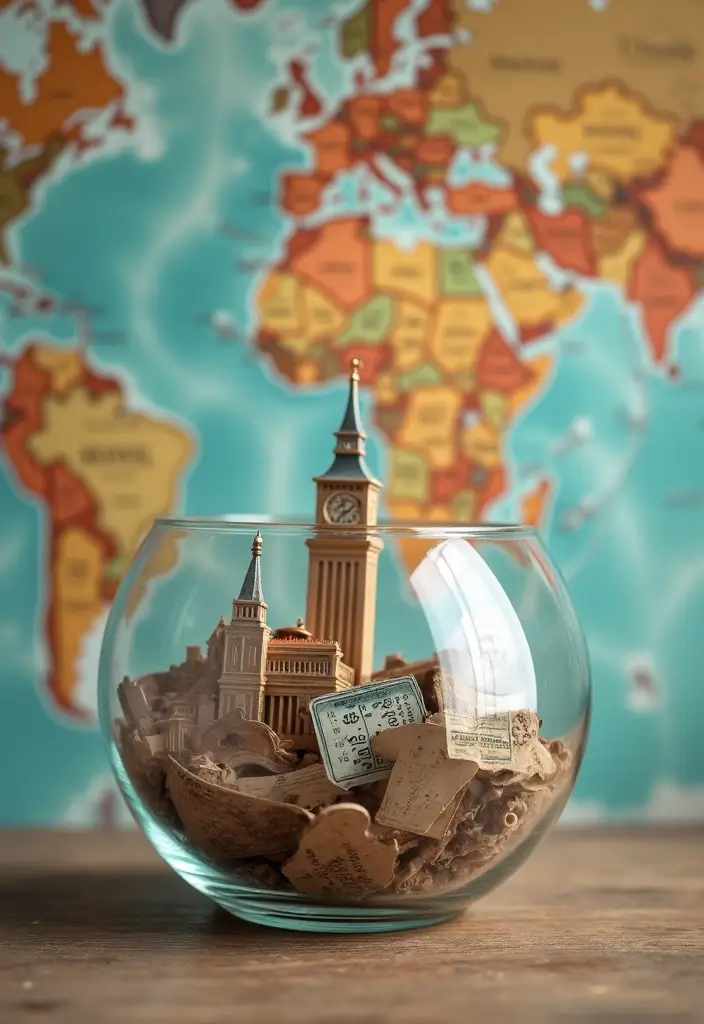 27 Shallow Glass Bowl Decor Ideas for Simple Table Styling 34 27 Shallow Glass Bowl Decor Ideas for Simple Table Styling - 14. Inspiring Travel Mementos