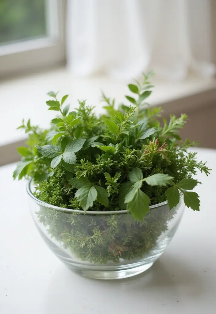 27 Shallow Glass Bowl Decor Ideas for Simple Table Styling 68 27 Shallow Glass Bowl Decor Ideas for Simple Table Styling - 24. Lively Seasonal Greens