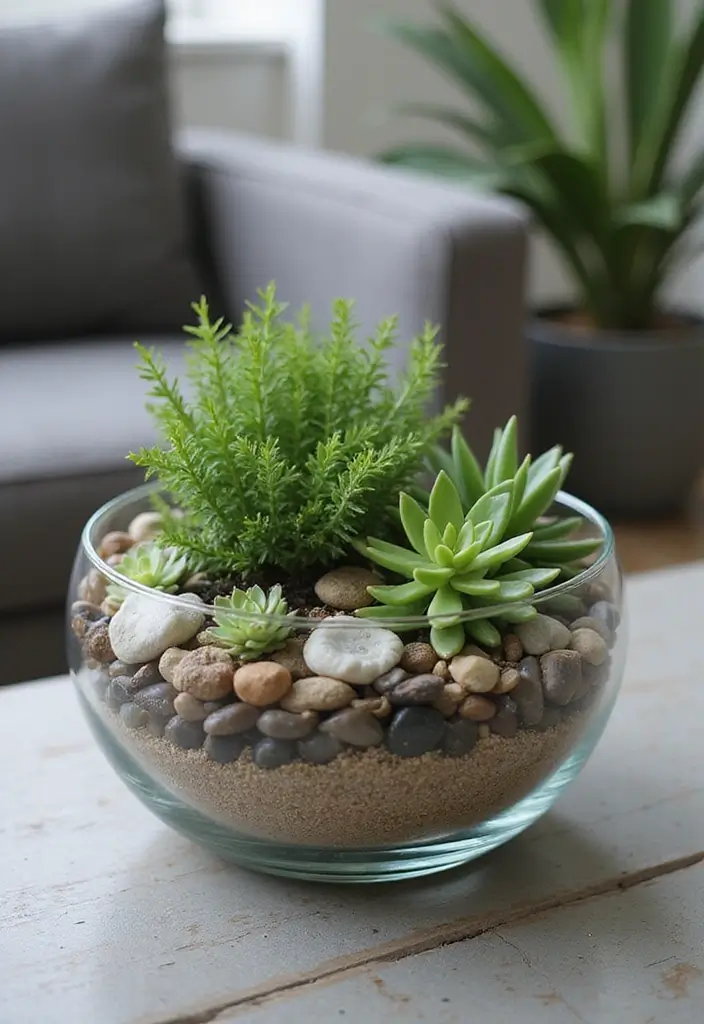 27 Shallow Glass Bowl Decor Ideas for Simple Table Styling 5 27 Shallow Glass Bowl Decor Ideas for Simple Table Styling - 3. Succulent Showcase
