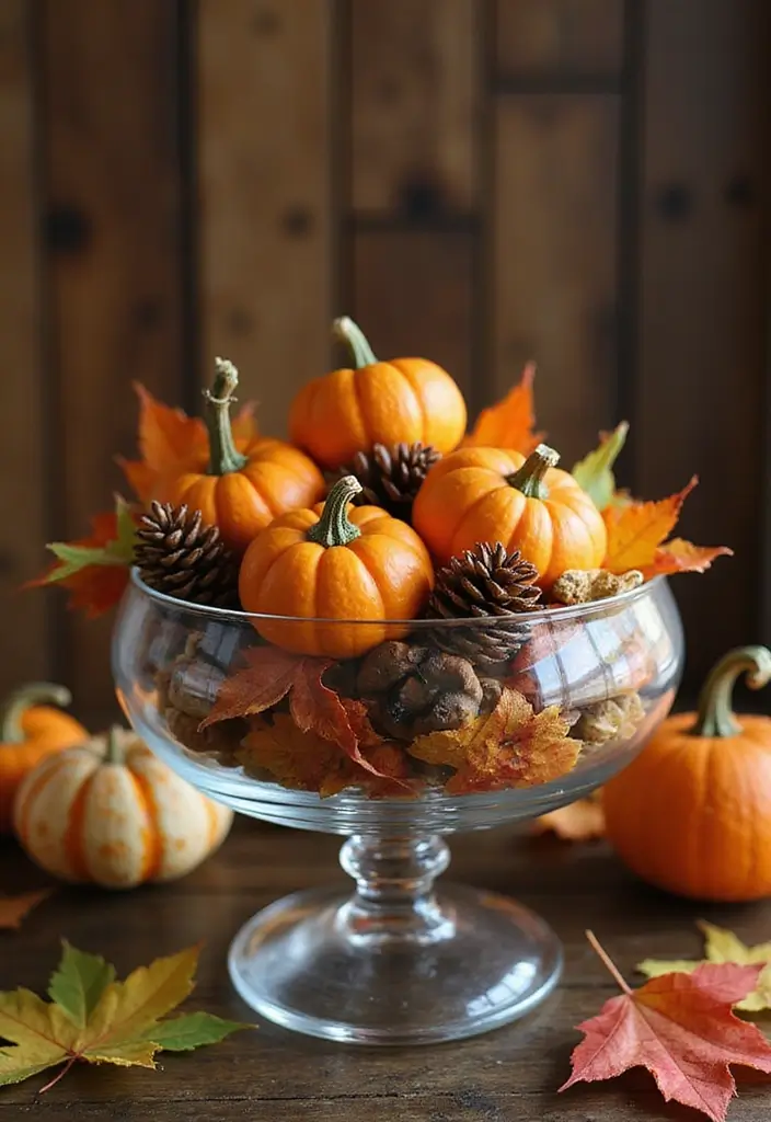 27 Shallow Glass Bowl Decor Ideas for Simple Table Styling 6 27 Shallow Glass Bowl Decor Ideas for Simple Table Styling - 4. Seasonal Decor Delight