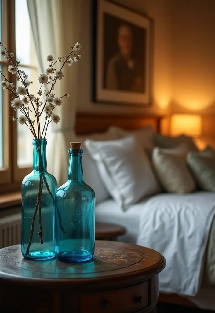 28 Blue Glass Bottle Decor Ideas That Add a Pop of Color 41 28 Blue Glass Bottle Decor Ideas That Add a Pop of Color - 15. Vibrant Bedroom Decor