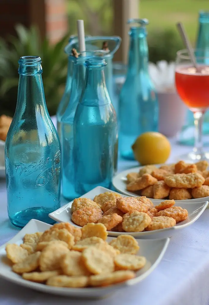 28 Blue Glass Bottle Decor Ideas That Add a Pop of Color 67 28 Blue Glass Bottle Decor Ideas That Add a Pop of Color - 23. Colorful Serving Pieces