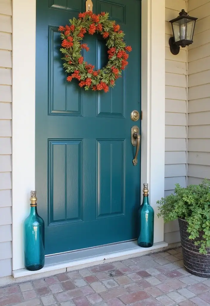 28 Blue Glass Bottle Decor Ideas That Add a Pop of Color 76 28 Blue Glass Bottle Decor Ideas That Add a Pop of Color - 26. Decorative Door Stops