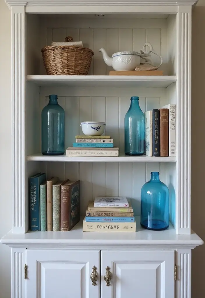 28 Blue Glass Bottle Decor Ideas That Add a Pop of Color 19 28 Blue Glass Bottle Decor Ideas That Add a Pop of Color - 7. Stylish Bookends