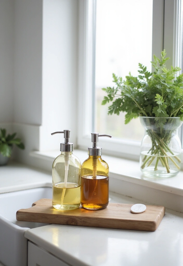 28 DIY Glass Bottle Craft Ideas to Upgrade Your Home Decor 53 28 DIY Glass Bottle Craft Ideas to Upgrade Your Home Decor - 13. Upcycled Glass Bottle Soap Dispensers