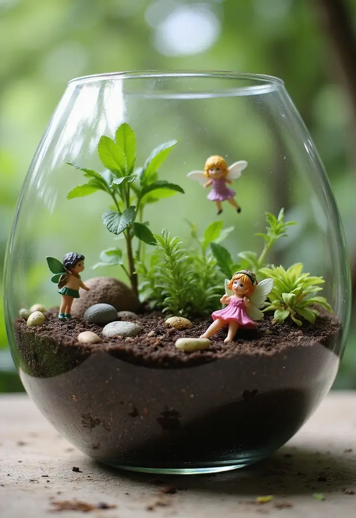 28 Glass Bowl Centerpiece Ideas for Every Season 52 28 Glass Bowl Centerpiece Ideas for Every Season - 10. Whimsical Fairy Garden