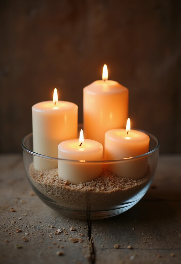 28 Glass Bowl Centerpiece Ideas for Every Season 55 28 Glass Bowl Centerpiece Ideas for Every Season - 13. Elegant Candle Display
