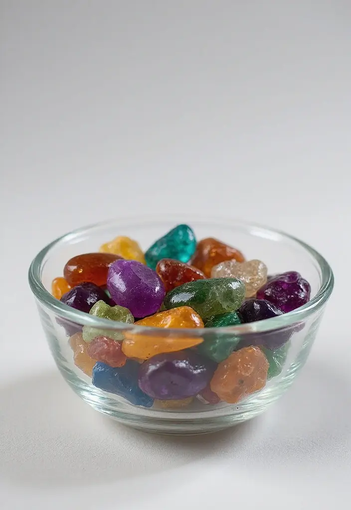 28 Glass Bowl Centerpiece Ideas for Every Season 61 28 Glass Bowl Centerpiece Ideas for Every Season - 19. Sparkling Gemstones