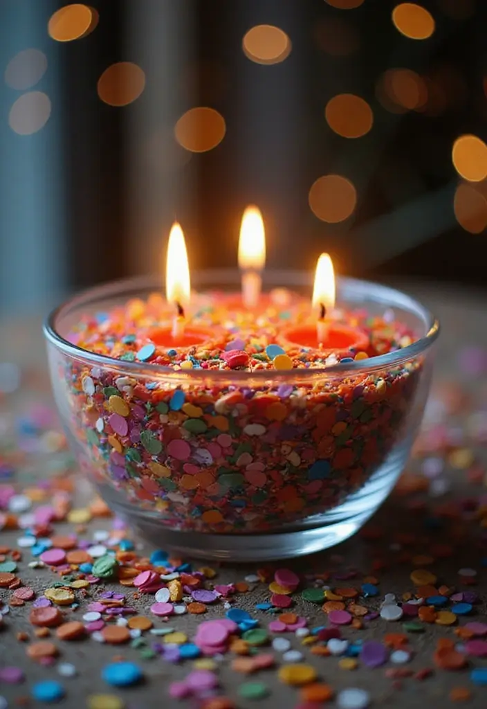 28 Glass Bowl Centerpiece Ideas for Every Season 40 28 Glass Bowl Centerpiece Ideas for Every Season - 8. Celebrate with Confetti