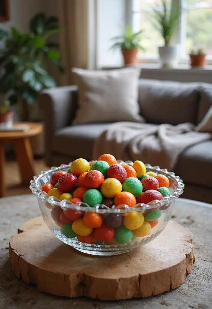 28 Glass Bowl DIY Decor Ideas for Stunning Handmade Projects 43 28 Glass Bowl DIY Decor Ideas for Stunning Handmade Projects - 13. Decorative Candy Bowl