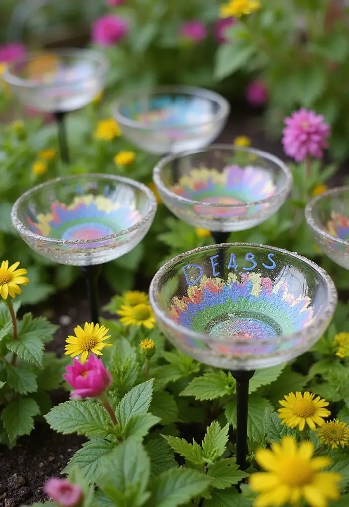 28 Glass Bowl DIY Decor Ideas for Stunning Handmade Projects 21 28 Glass Bowl DIY Decor Ideas for Stunning Handmade Projects - 9. Glass Bowl Garden Markers