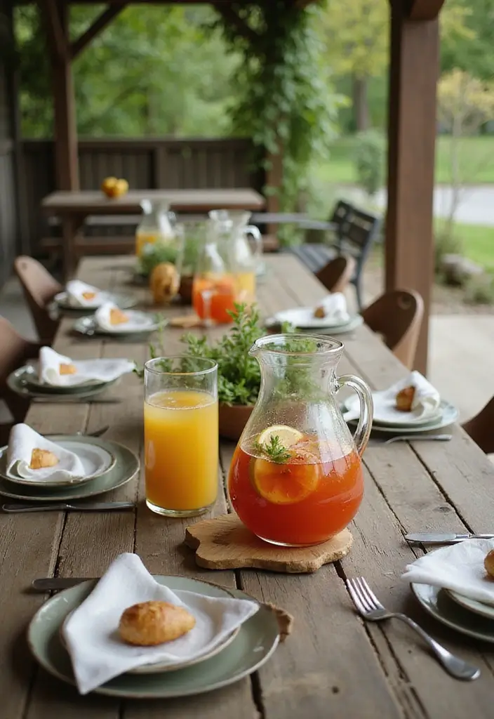 28 Glass Water Jug Decor Ideas for Kitchen and Dining Spaces - 10. Outdoor Entertaining Charm