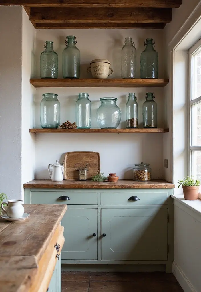 28 Glass Water Jug Decor Ideas for Kitchen and Dining Spaces - 20. Farmhouse Vibe