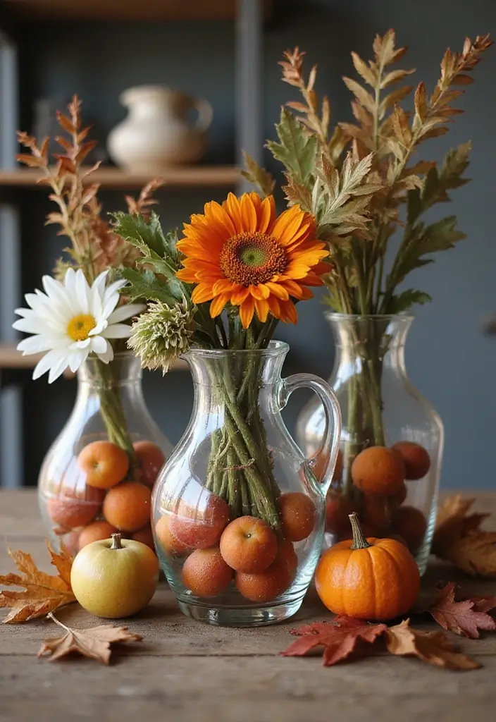 28 Glass Water Jug Decor Ideas for Kitchen and Dining Spaces - 4. Seasonal Switch-Up