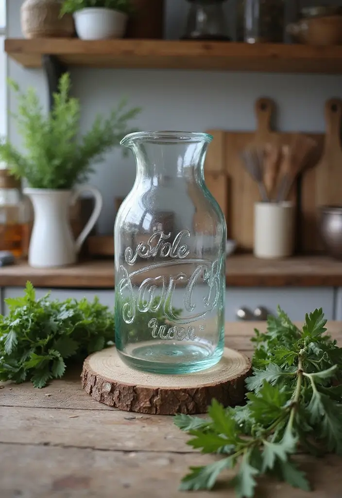28 Glass Water Jug Decor Ideas for Kitchen and Dining Spaces - 7. Kitchen Countertop Accents
