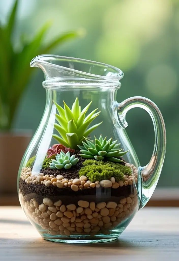 28 Large Glass Jug Decor Ideas for Rustic and Modern Styles 61 28 Large Glass Jug Decor Ideas for Rustic and Modern Styles - 11. Large Glass Jug as a Terrarium
