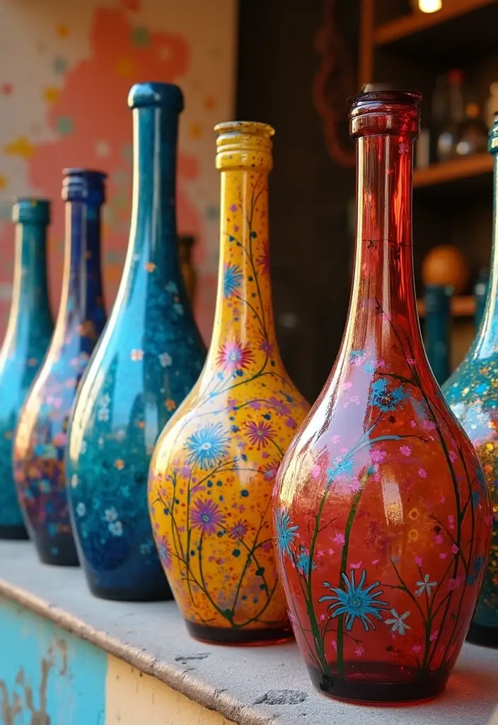 28 Large Glass Jug Decor Ideas for Rustic and Modern Styles 90 28 Large Glass Jug Decor Ideas for Rustic and Modern Styles - 18. Artistic Display with Paint