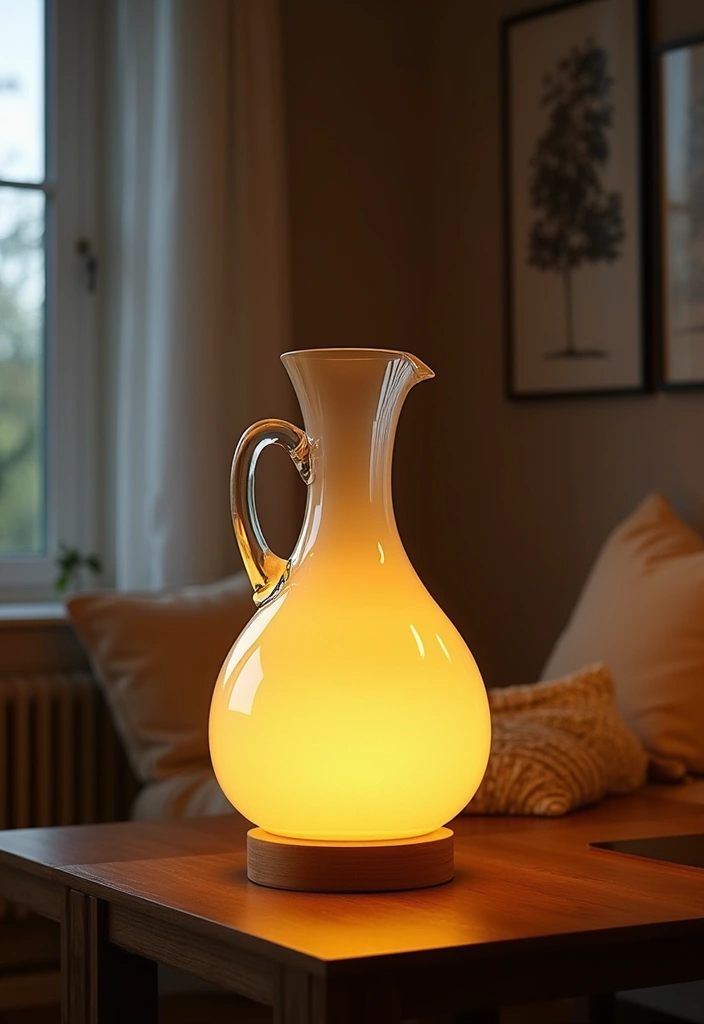 28 Large Glass Jug Decor Ideas for Rustic and Modern Styles 93 28 Large Glass Jug Decor Ideas for Rustic and Modern Styles - 19. Large Jug Table Lamp